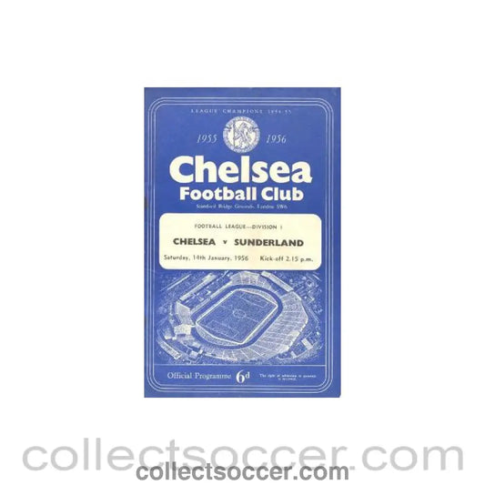 1956 - Chelsea v Sunderland official programme 14/01/1956