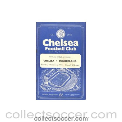 1956 - Chelsea v Sunderland official programme 14/01/1956 - Collect Soccer