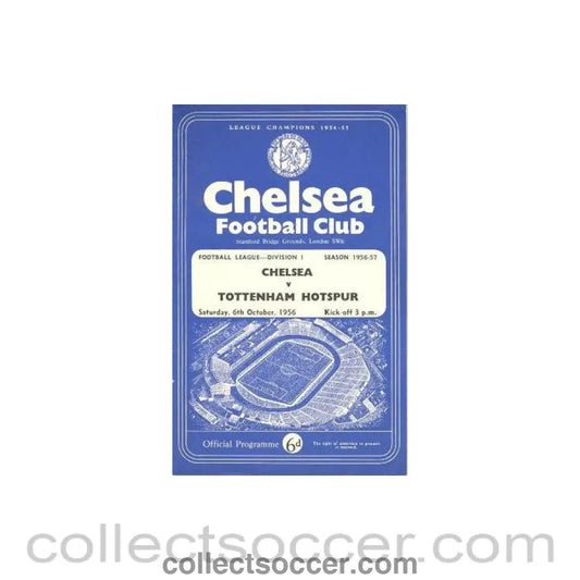 1956 - Chelsea v Tottenham Hotspur official programme 06/10/1956