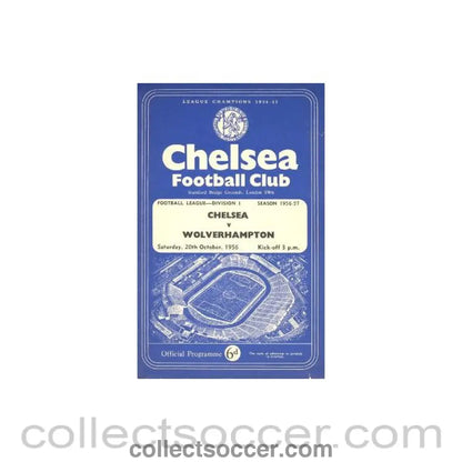 1956 - Chelsea v Wolverhampton Wanderers official programme 20/10/1956