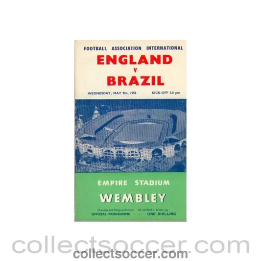 1956 England V Brazil Programme 09/05/1956 - Collect Soccer