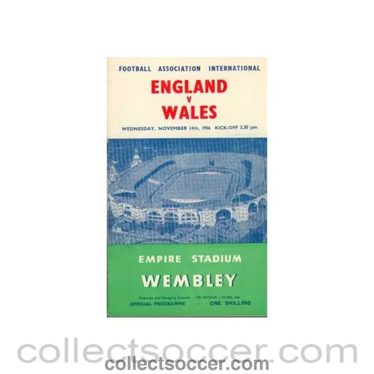 1956 England V Wales Programme 14/11/1956 - Collect Soccer
