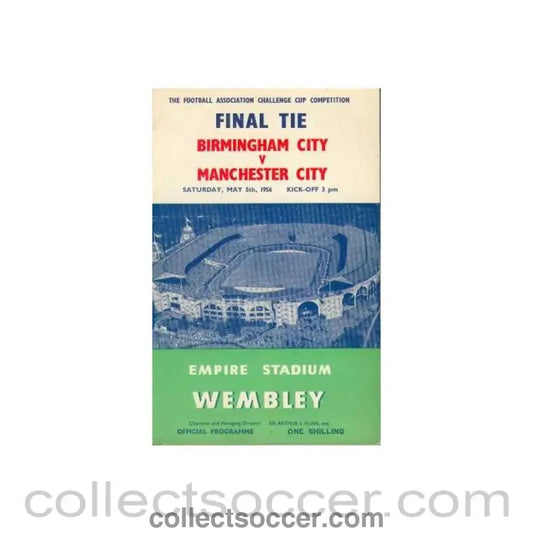 1956 FA Cup Final Programme Birmingham City v Manchester City - Collect Soccer