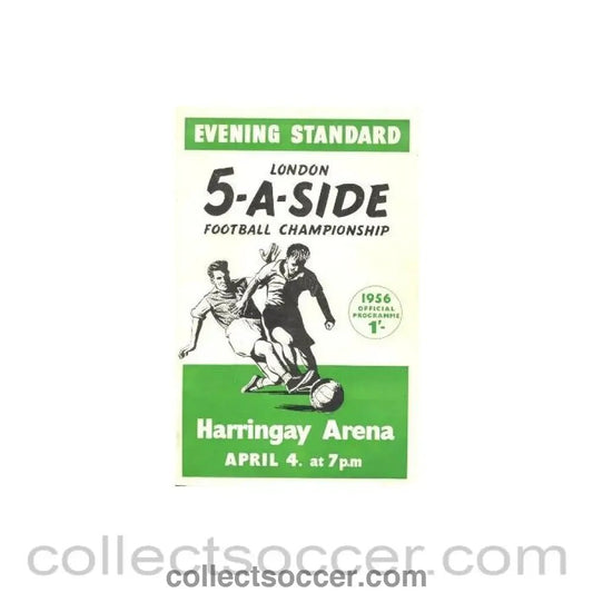 1956 Five - a - Side official programme 04/04/1956 - Collect Soccer