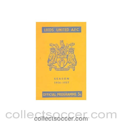 1956 - Leeds United vChelsea official programme 01/09/1956 - Collect Soccer