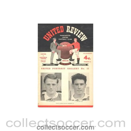 1956 - Manchester United V Sheffield United 14/01/1956 - Collect Soccer