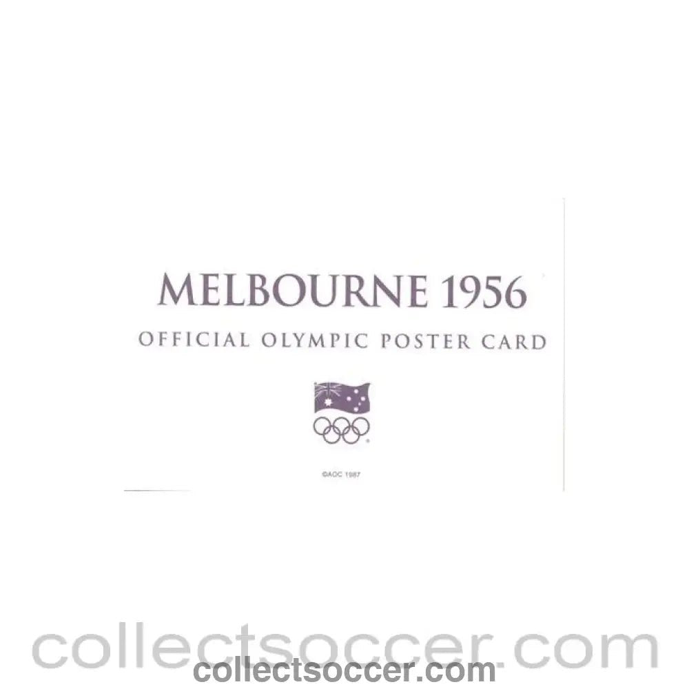 1956 - Melbourne 1956 Official Olympic Poster Card - Collect Soccer
