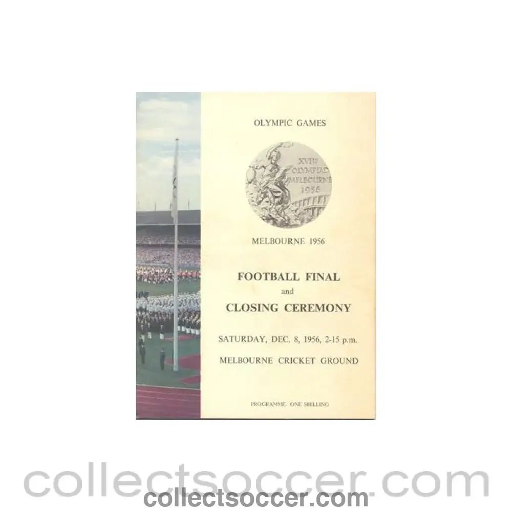 1956 Olympics in Melbourne - Football Final and Closing Ceremony 08/12/1956 official programme - Collect Soccer