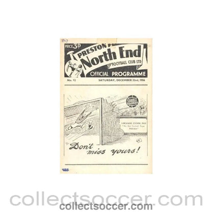 1956 - Preston North End vChelsea official programme 22/12/1956 - Collect Soccer