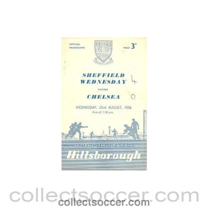 1956 - Sheffield Wednesday vChelsea official programme 22/08/1956 - Collect Soccer