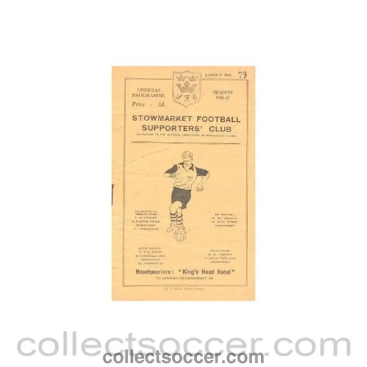 1956 - Stowmarket v Tottenham Hotspur official programme 22/12/1956 - Collect Soccer