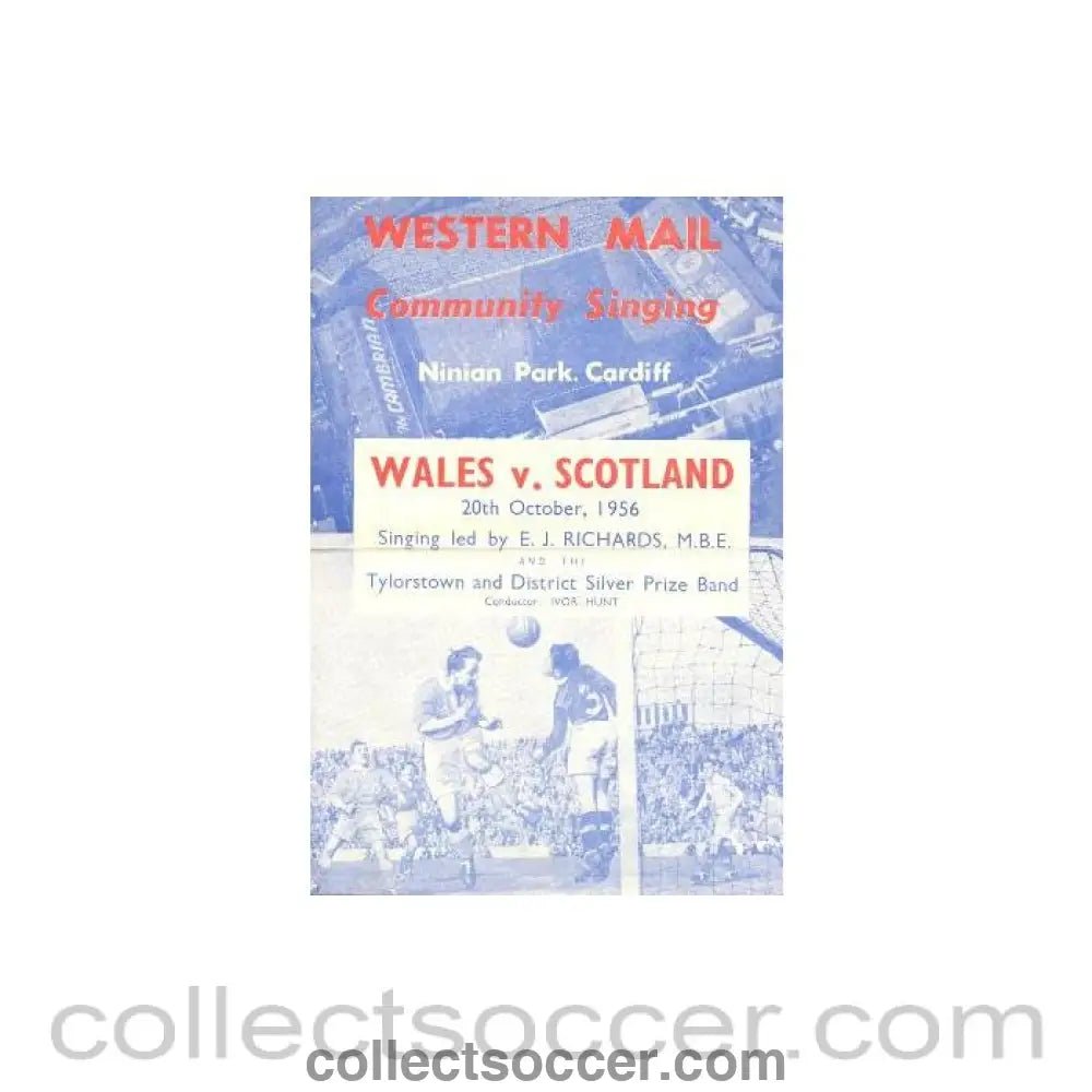 1956 - Wales v Scotland official programme 20/10/1956 - Collect Soccer