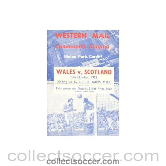 1956 - Wales v Scotland official programme 20/10/1956 - Collect Soccer