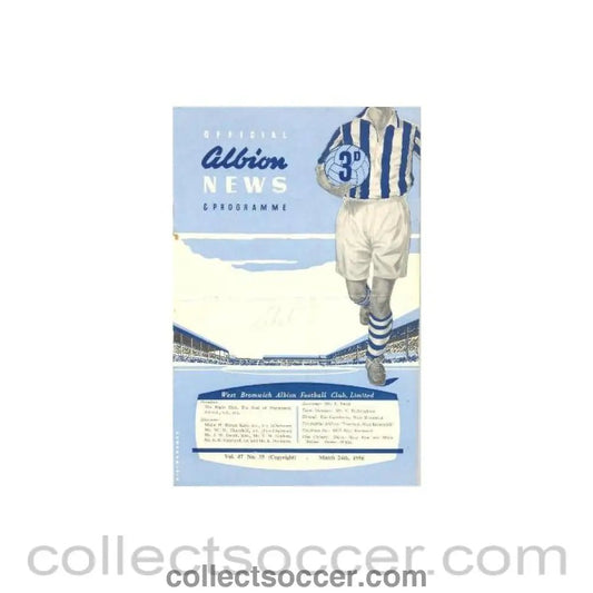 1956 - West Bromwich Albion vChelsea official programme 24/03/1956 - Collect Soccer