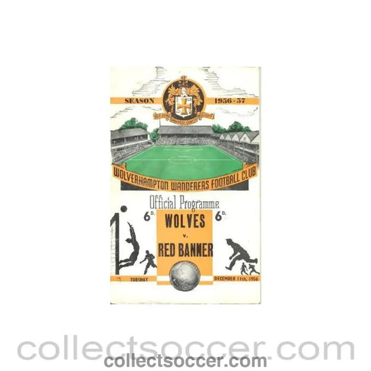 1956 - Wolverhampton Wanderers v Red Banner official programme 11/12/1956 - Collect Soccer