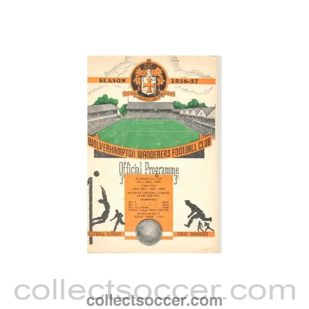 1956 - Wolverhampton Wanderers v Romania official programme 29/10/1956 - Collect Soccer