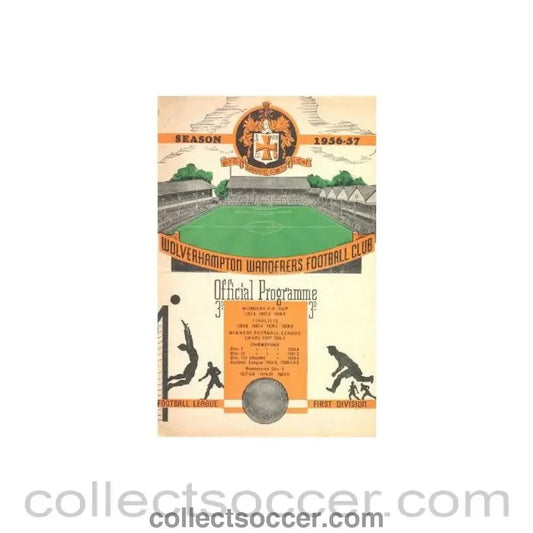 1956 - Wolverhampton Wanderers v Sunderland official programme 12/09/1956 - Collect Soccer