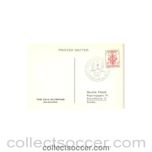 1956 XVIth Olympic Games 1956 in Melbourne postcard 22/11/1956