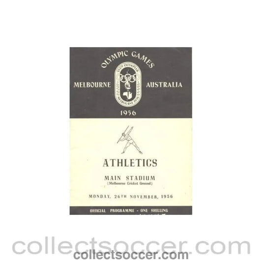 1956 XVIth Olympic Games 1956 in Melbourne programme 26/11/1956 - Collect Soccer