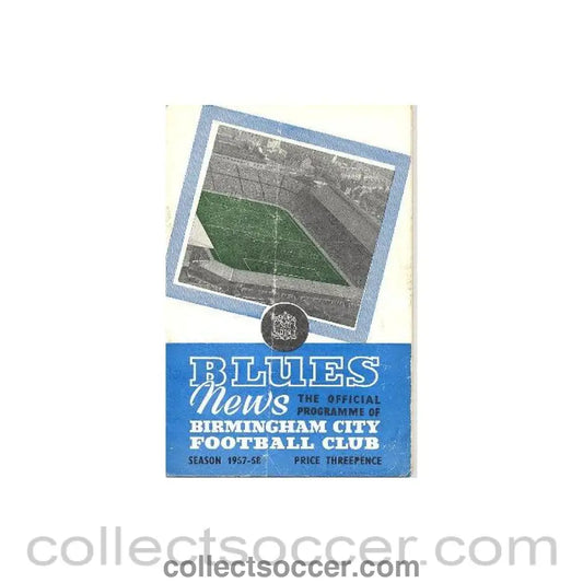 1957 - Birmingham City v Sampdoria official programme 03/12/1957