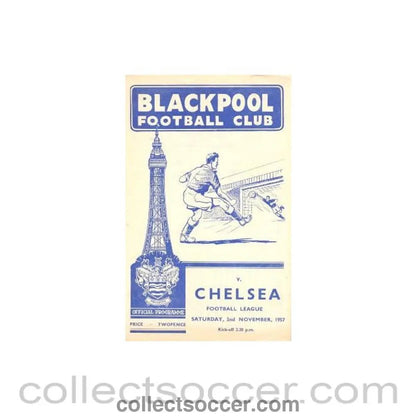 1957 - Blackpool v Chelsea official programme 02/11/1957 - Collect Soccer