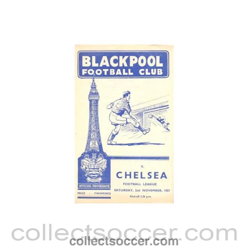 1957 - Blackpool v Chelsea official programme 02/11/1957 - Collect Soccer