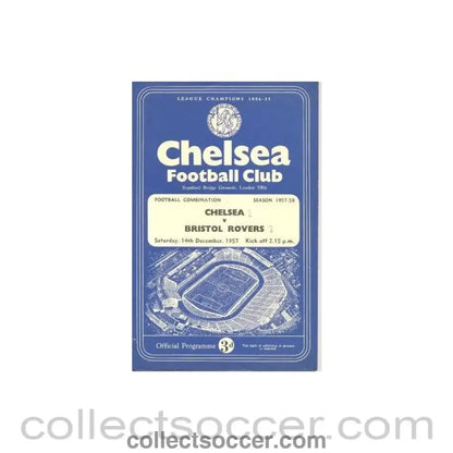 1957 - Chelsea Reserves v Bristol Rovers Reserves official programme 14/12/1957 - Collect Soccer