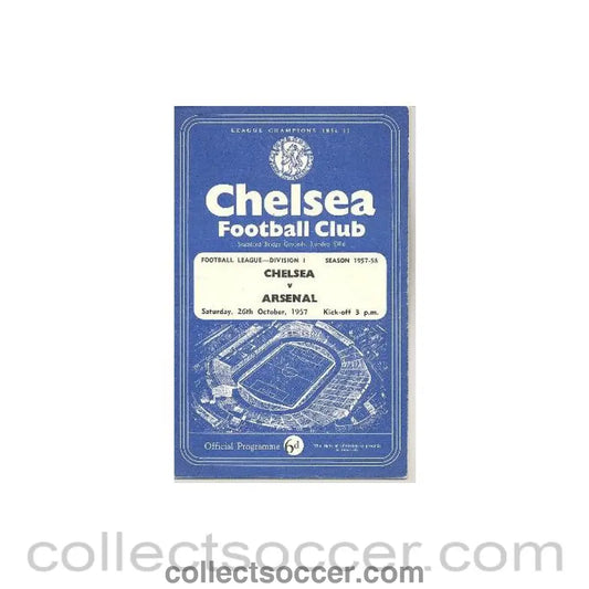 1957 - Chelsea v Arsenal official programme 26/10/1957