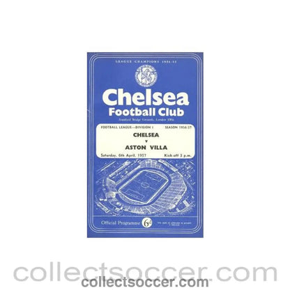 1957 - Chelsea v Aston Villa official programme 06/04/1957 - Collect Soccer