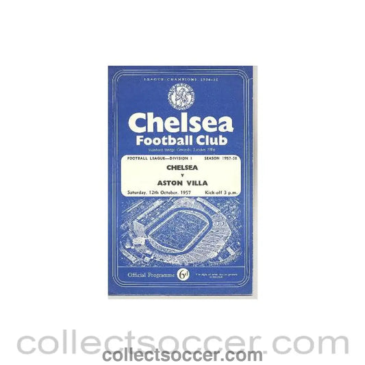 1957 - Chelsea v Aston Villa official programme 12/10/1957