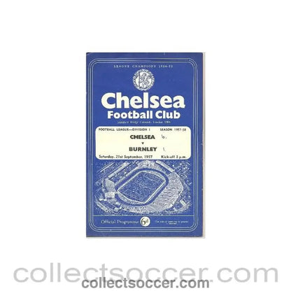 1957 - Chelsea v Burnley official programme 21/09/1957 - Collect Soccer