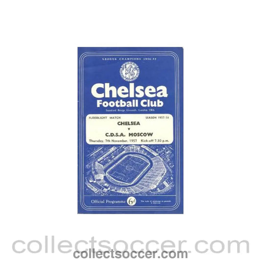 1957 - Chelsea v C.D.S.A. Moscow official programme 07/11/1957