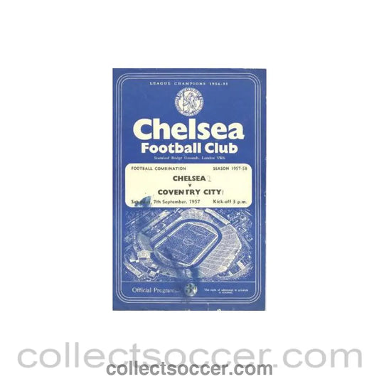1957 - Chelsea v Coventry City official programme 07/09/1957