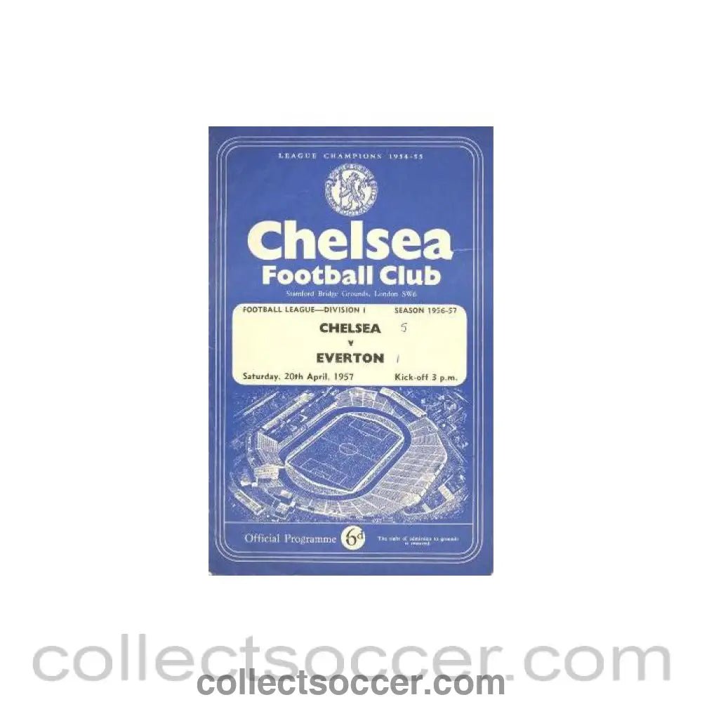 1957 - Chelsea v Everton official programme 20/04/1957 - Collect Soccer