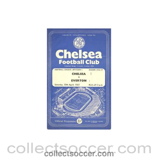 1957 - Chelsea v Everton official programme 20/04/1957