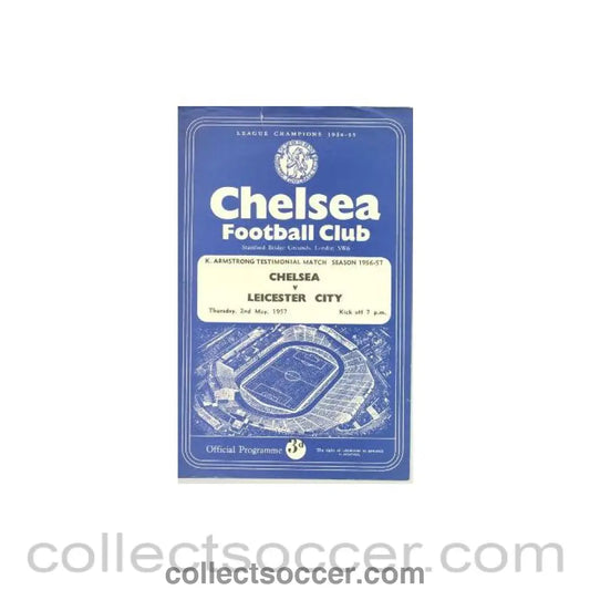 1957 - Chelsea v Leicester City official programme 02/05/1957