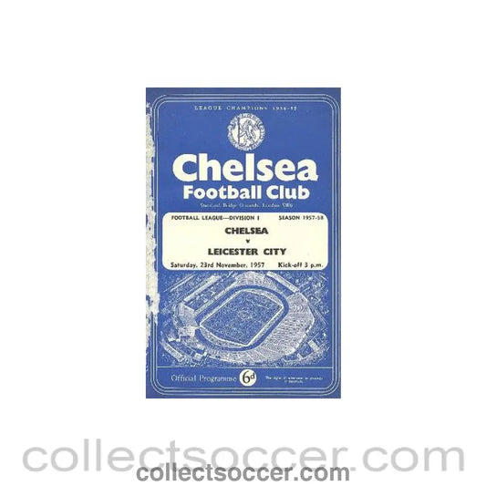 1957 - Chelsea v Leicester City official programme 23/11/1957