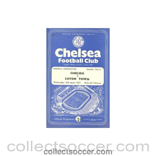 1957 - Chelsea v Luton Town official programme 10/04/1957 - Collect Soccer