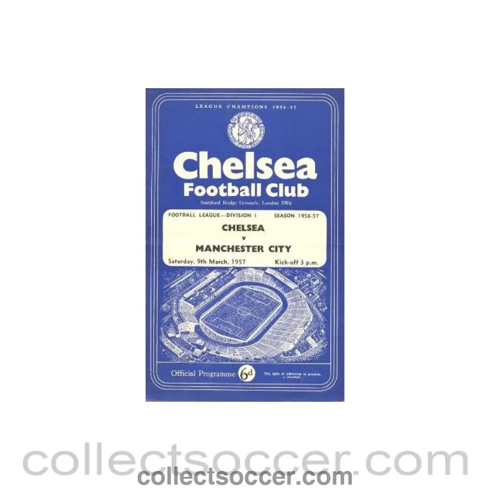 1957 - Chelsea v Manchester City official programme 09/03/1957 - Collect Soccer