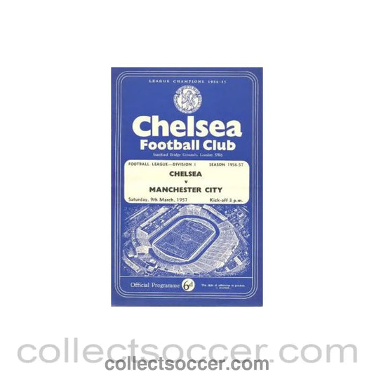1957 - Chelsea v Manchester City official programme 09/03/1957