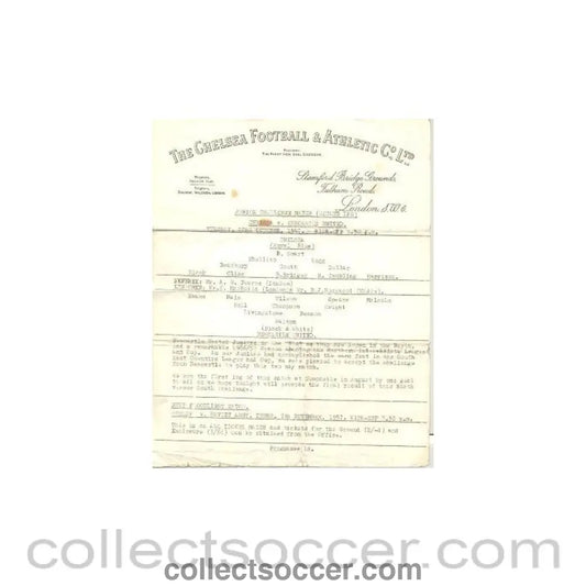 1957 - Chelsea v Newcastle United official programme 22/10/1957 Junior Challenge Match atChelsea - Very Rare!