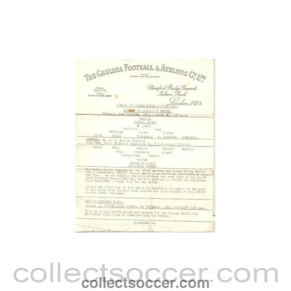 1957 - Chelsea v Newcastle United official programme 22/10/1957 Junior Challenge Match atChelsea - Very Rare! - Collect Soccer