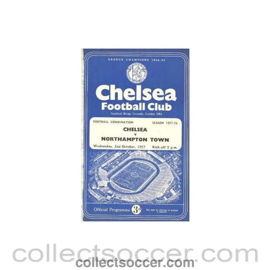 1957 - Chelsea v Northampton Town official programme 02/10/1957 - Collect Soccer