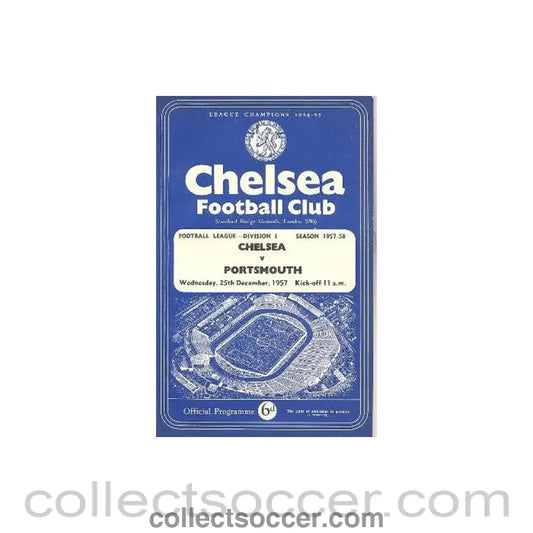 1957 - Chelsea v Portsmouth official programme 25/12/1957