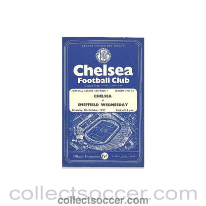 1957 - Chelsea v Sheffield Wednesday official programme 05/10/1957 - Collect Soccer