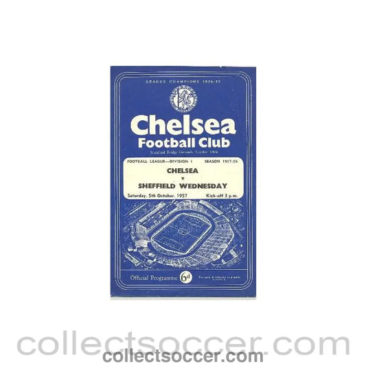 1957 - Chelsea v Sheffield Wednesday official programme 05/10/1957