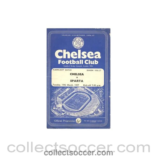 1957 - Chelsea v Sparta official programme 19/03/1957