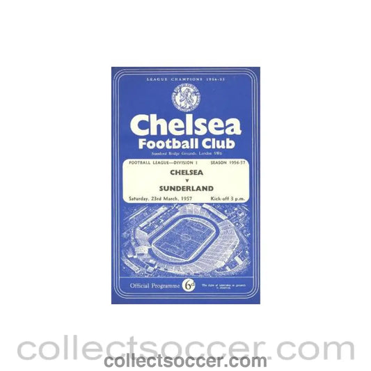1957 - Chelsea v Sunderland official programme 23/03/1957