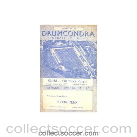 1957 - Drumcondra v Shamrock Rovers official programme 24/08/1957 - Collect Soccer
