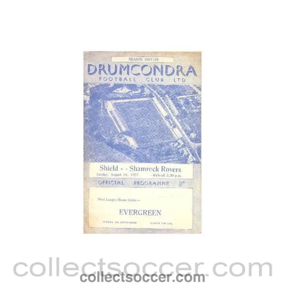 1957 - Drumcondra v Shamrock Rovers official programme 24/08/1957 - Collect Soccer